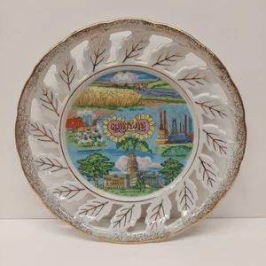 Vintage souvenir state collectible plate Kansas. Free Shipping - Picture 1 of 4