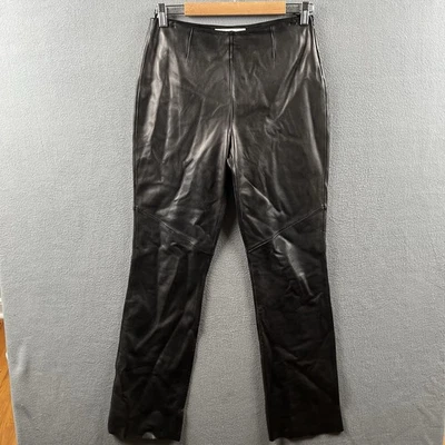 Calça de Couro Feminina Collection Fifty Nine Tamanho 4 Preta Forrada Flared Anos 90 Grunge - Imagem 1 de 4