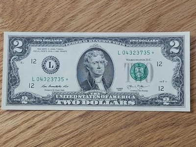 2013 $2 "STAR NOTE" SAN FRANCISCO L04323735* UNC/GEM 3 OF 3 CONS SERIAL NUMBERS - Image 1 of 4