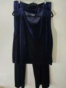 Adrian Karen Vintage Velvet 2 Piece Lounge Set Quiet Luxury Classic Feminine - Picture 1 of 14