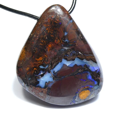 Australian Polished Boulder Opal Necklace  107.4 ct Raedy to wear Mens Jewelry - Image 1 of 4