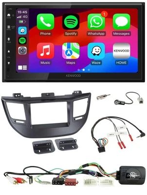 Kenwood Lenkrad USB DAB 2DIN Bluetooth Autoradio für Hyundai Tucson 15-20 schwar - Bild 1 von 4