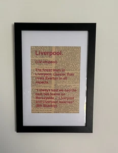 Impresión Liverpool estilo diccionario A4 con montaje en imagen lista para enmarcar - Imagen 1 de 3