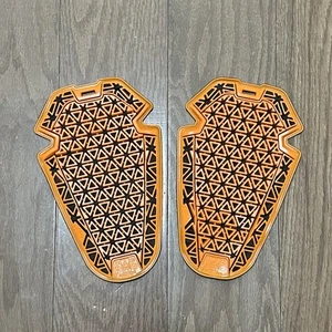 Icon D30 Ghost Elbow/Knee Armor Pads Riding Shirt Pants Jacket Pair Orange Black - Bild 1 von 6