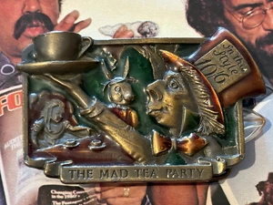 CAPT HAWKS MAD HATTER VINTAGE 1970's BELT BUCKLE w/HIDDEN TOBACCO PIPE -NICE! - Picture 1 of 2