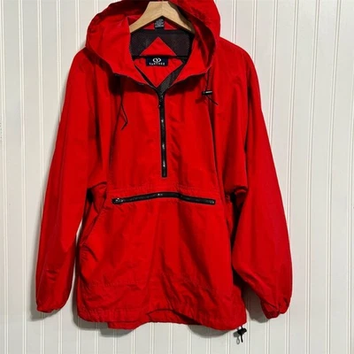 VTG 90s Vantage Red Anorak Windbreaker Pullover Jacket Men's S Quarter Zip Nylon - Image 1 of 4