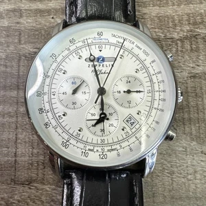 ZEPPELIN 100 Jahre White Date Chronograph Quartz Men's Watch 7680-2 07140 - Picture 1 of 7