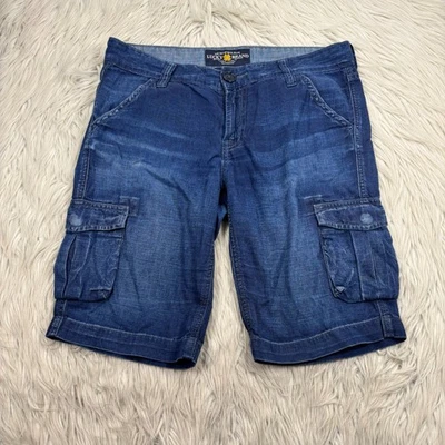 Vintage Y2K Lucky Brand Women's 2 Blue Drapey Cargo Bermuda Shorts Jorks - Image 1 of 4