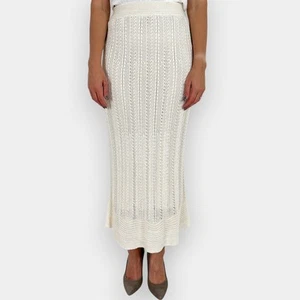 Zimmermann Wonderland Cream Cable Knit Maxi Skirt AU8–10 - Picture 1 of 9