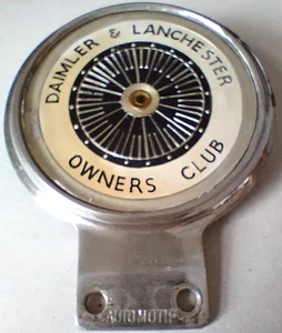 DAIMLER & LANCHESTER OWNERS CLUB - VINTAGE 1960`s AUTOMOTIF CAR GRILL BADGE - Picture 1 of 6