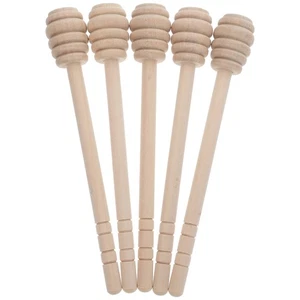 Agitador de cucharón de miel de madera 5 piezas varillas de miel agitador cuchara jarabe - Imagen 1 de 12
