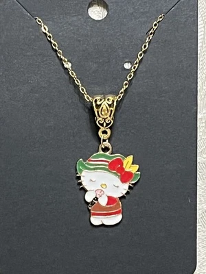 "Collar de oro colgante adorable de dibujos animados con dije caprichoso de Hello Kitty de 18"" de Sanrio" Foto 1 de 3