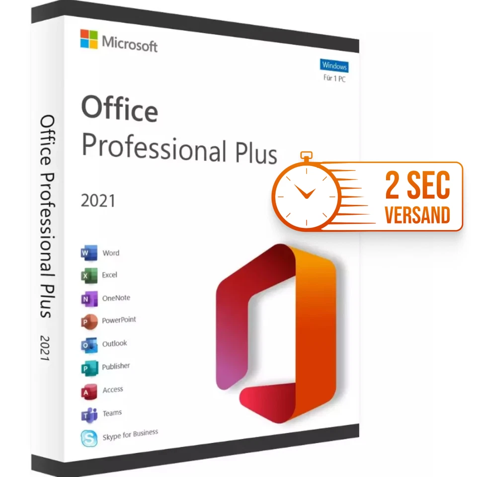 MS Office 2021 Professional Plus Vollversion Key Sofort Email Versand - Bild 1 von 1