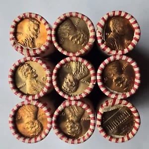 1981 (P) "BU"  LINCOLN MEMORIAL CENT PENNY ROLLS  450 COINS/9 ROLLS - Picture 1 of 3