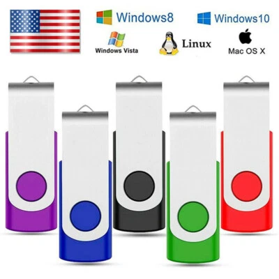 5/10 Pack USB 2.0 Flash Drives Rotating Swivel Memory Sticks Thumb Pen Drive LOT - Image 1 of 4