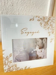 Mirrored Glass Engagement Photo Frame - Engaged 4x6 inch - Picture 1 of 3
