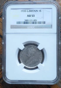 AUSTRALIA COIN 1 SHILLING 1935 NGC AU 53 - Picture 1 of 2