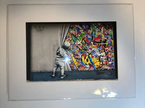 Martin Whatson Behind The Curtain art print w/COA Art Basel matted 2018 - Picture 1 of 5