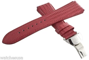 Genuine Techno Master 24mm Red Leather Watch Band Strap - Picture 1 of 3