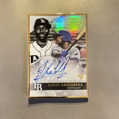 Gold RC Auto 🔥 Randy Arozarena Framed Autograph RC 2020 Topps Gold Label - Image 1 of 2