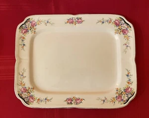 Floral Serving China Platter Rectangle Edwin M. Knowles USA 54-12 - Picture 1 of 11