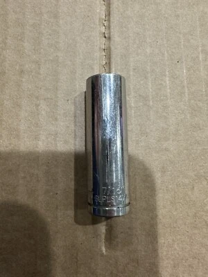 BLUE POINT BLPLS14716 1/4" DRIVE 7/16” SAE DEEP 6 POINT CHROME SOCKET - Image 1 of 4