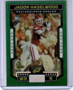 2023 Panini Score Jadon Haselwood End Zone Insert Card 1/6 Philadelphia Eagles - Picture 1 of 2