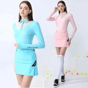 Golfist Lady Golf V Neck Long-sleeve Shirt Women High Waist Pleated Skort Sets - Picture 1 of 13