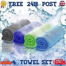 4 Instant Cooling Towels For Hot Weather Gym Cycling Running Sports 24H Post UK