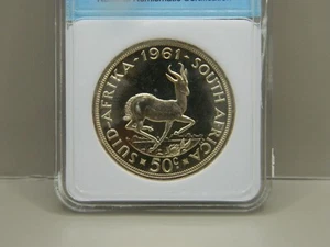 1961 SUDAFRICA 50 CENTESIMI PROOF ARGENTO - Foto 1 di 4