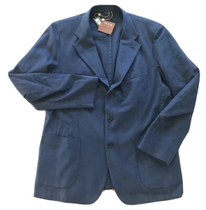 $2,500 Loro Piana Cotton Honey Blue Blazer Size US 40, EU 50 Made in Italy - Picture 1 of 6