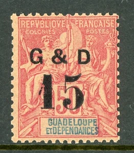 Guadeloupe 1900 French Colony 15¢/50¢ Carmine SG #55 Mint  D977 - Picture 1 of 2