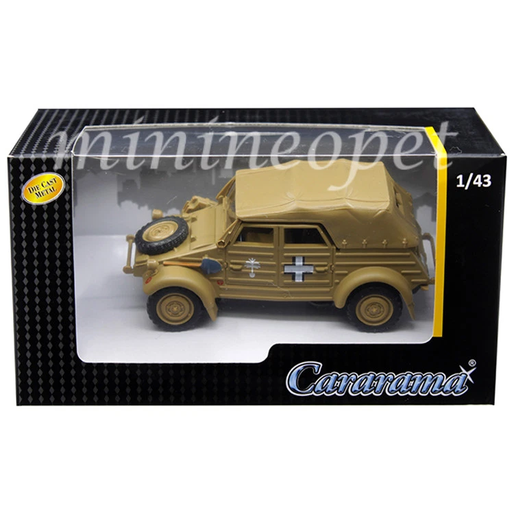 CARARAMA MILITARY VEHICLES 1/43 VOLKSWAGEN KUBELWAGEN SOFT TOP K TYPE 82 TAN - Image 1 of 1