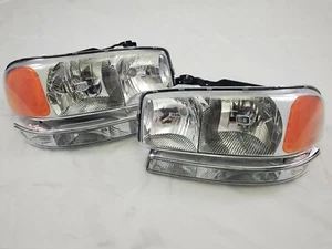 FOR 2000-2006 GMC Yukon /Sierra Direct Replacement Headlight Set & Bumper Lights - Picture 1 of 3