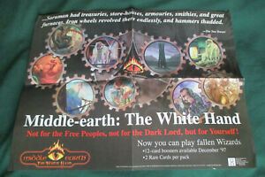 MIDDLE-EARTH CCG/TCG -THE WHITE HAND RETAILER PROMOTIONAL POSTER