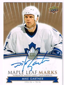 2017 Toronto Centennial MAPLE LEAF MARKS Autograph Mike GARTNER