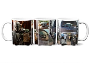 BABY YODA THE CHILD AND THE MANDALORIAN COLLAGE 11oz CERAMIC FAN ART COFFEE MUG  - Picture 1 of 1
