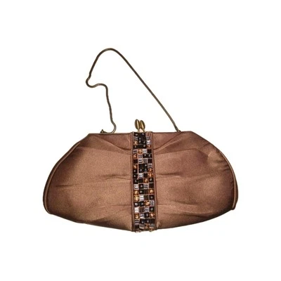 Bolso de Noche Vintage INGE CHRISTOPHER Marrón Caramelo Joyas Cuentas Cartera Cóctel Foto 1 de 4