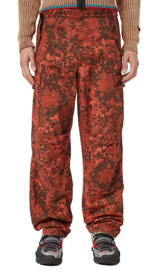 Pantalones para hombre Diesel P-Atlan-Pat W33 naranja camuflaje carga varios bolsillos PVP 295 Foto 1 de 4