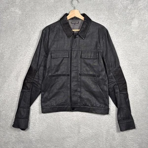 Alexandre Plokhov Black Denim Cargo Jacket Size 48 Denim/Leather - Picture 1 of 20