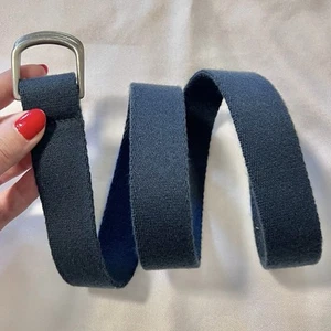 Lands End Uniform Belt Navy Youth Large Webbing 1.25" Cotton D Ring - Picture 1 of 9
