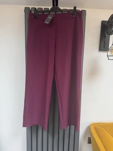 Bnwt New Joanna Hope straight wide leg plum purple size 16 - Picture 1 of 4