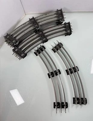 Vintage 12pc Lionel O/O27 Gauge 3 Rail 12” Curved Tubular Hobby Train Track Lot - Image 1 of 4