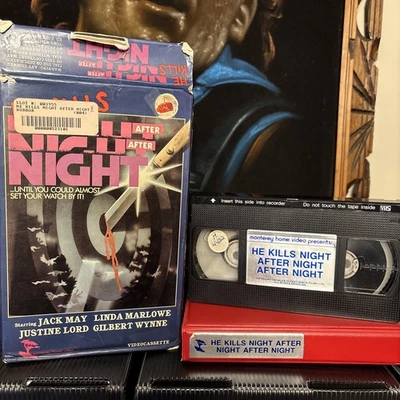 He Kills Night After Night After Night VHS Jack May Slasher Big Box Horror - Image 1 of 3
