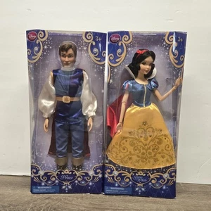 Disney Store BLANCHE NEIGE + LE PRINCE FLORIAN poupées 12" NBRFB RARE - Photo 1/5