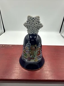 Vintage Avon 1987 Christmas Collectors Bell Cobalt Blue Snowflake Handle No Box - Bild 1 von 6