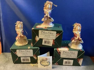 3 Blue Sky Angel Ornaments by Heather Goldminc: Peace,Love,Family - Lot #Q101 - Picture 1 of 4