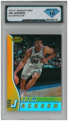 Bowman's Best Jim Jackson #24 1996-97 refractor 💎 DSG 10 gemas como nuevo Foto 1 de 2