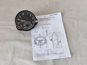Soviet military Aviation Cockpit Clock ChP-60, SU Mig Airplane Panel Clock USSR - Picture 1 of 12
