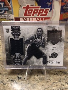 2015-16 Panini Excalibur Knight School Patch #10 TREY LYLES RC Sacramento Kings